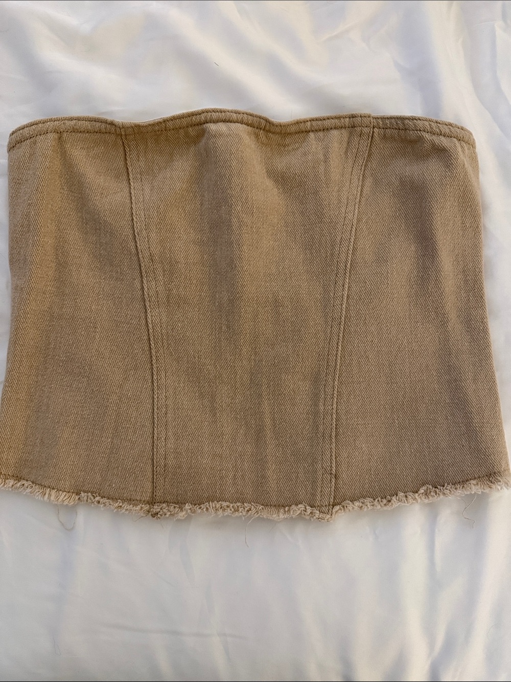 Superdown denim strapless top